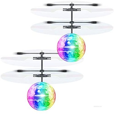 YEZI Flying Ball Toys Two Pcs  RC Toy for Kids Boys Girls Gifts Rechargeable Light Up Ball Drone Infrared Induction Helicopter with Remote Controller for Indoor and Outdoor