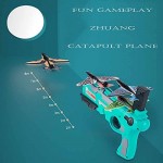 ZHUANG The Latest Bubble Ejection Airplane Toy with 4 Pieces of Glider Airplane Launcher The Best Outdoor Sports Toy The Best Gift (Blue)