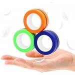 [2020 Upgrade] Finger Magnetic Rings Toys - Magnetic Bracelet Ring Unzip Toy Magical Anxiety Ring Tools Magnet Toy Finger Fidget Toy - Stress Relief Reducer Spin for Adults Children Kids EDC ADHD