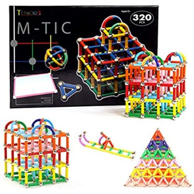 320Pcs Magnetic Sticks Building Blocks Toys  Magnet Construction Build Kit Education Toys 3D Puzzle for Kids and Adult  Magnetic Sticks and Non-Magnetic Balls Playing Stacking Game Toy (320 Pcs)