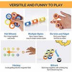 AHEYE 3 Pcs Finger Magnetic Ring - Anxiety and Stress Relief Toy Finger Toy Magnetic Ring Durable Unzip Toys Finger Exerciser for Anxiety Fidget Rings Autism ADHD Ring Toys (Watermark Rainbow)