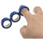 AHEYE Finger Magnetic Ring - Anxiety and Stress Relief Toy Finger Toy Magnetic Ring Durable Unzip Toys Finger Exerciser for Anxiety Fidget Rings Autism ADHD Ring Toys(Camo Blue)