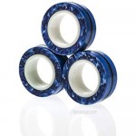 AHEYE Finger Magnetic Ring - Anxiety and Stress Relief Toy Finger Toy Magnetic Ring Durable Unzip Toys Finger Exerciser for Anxiety Fidget Rings Autism ADHD Ring Toys(Camo Blue)