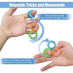 AHEYE Finger Magnetic Rings Magic Ring Fingertip Toys Decompression Magnetic Game Magic Toy Magnetic Bracelet Durable Unzip Toys for Anxiety Fidget Rings Autism ADHD Ring Toys (Black)…