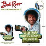 AQUARIUS Bob Ross Fridge Magnet Mega Chunky Large Novelty Magnet for Refrigerator Locker Whiteboard and Game Room Officially Licensed Bob Ross Merchandise & Collectibles - 6.4” Multicolor MCM-006