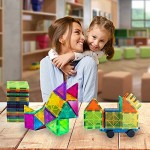 BMAG Magnetic Tiles Building Blocks for Toddlers 3D Magnet Building Blocks with 1 Car STEM Educational Learning Building Blocks for Kids Children Stacking Montessori Toys Gifts for Boys Girls
