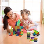 BMAG Magnetic Tiles Building Blocks for Toddlers 3D Magnet Building Blocks with 1 Car STEM Educational Learning Building Blocks for Kids Children Stacking Montessori Toys Gifts for Boys Girls