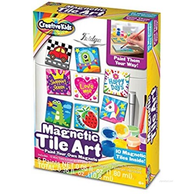 Creative Kids DIY Magnetic Mini Tile Art – Paint & Make Your Own Tile Art & Crafts Kits for Children | Party Favor Pack  Schools  Birthdays | for Boys & Girls Ages 6+