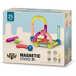 INSHERE 25pcs Magnetic Balls and Rods Building Sticks Set Children Educational Stacking Magnet Blocks Toys for Kid Age 3+