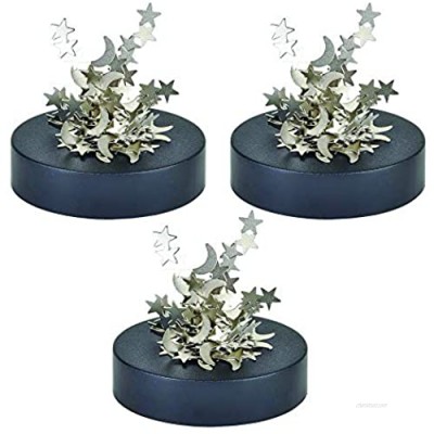 Kicko Magnetic Stars and Moons Sculpture - Set of 3 Cosmic Fidget Desk Toy - Ideal House  School and Office Decoration  Educational Toy