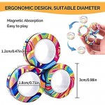 Linshow 6pcs Glowing Finger Magnetic Ring - Anxiety and Stress Relief Toy Finger Toy Magnetic Ring Durable Unzip Toys Finger Exerciser for Anxiety Fidget Rings (Camouflage)