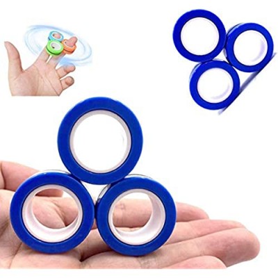 LucaSng Finger Magnetic Ring  Magnet Toy - EDC Fidgeting Game - Finger Fidget Toys - Magic Mini Finger Hand Spinner Gadget Rings  Stress Relief Toys- Funny Novelty Gifts