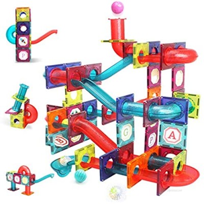 LUKAT Magnetic Tiles 125 Piece Pipe Magnetic Blocks for Toddlers  3D Clear Magnets Toys  STEM Toy Children Magnetic Tiles Building Set for Kids Boys Girls Age 3 4 5 6 7 8+ Year Old