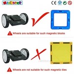 Magblock 4 Pieces Wheels Set Compatible with Other Brands of Standard Size Square Shape with Hole Magnetic Blocks are not Suitable to Magnetic Tile Without Hole Wheels Bases for Kids/Toddler Toys