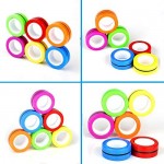 Magnet Fidget Spinners Fidget Toys Magnetic Rings Stress Relief Toys Professional Colorful Finger Fidget Spinner Decompression Relief Autism Anxiety Stress Toys Relieves Stress Reducer 6 Pcs