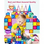 Magnetic Tiles for Kids Magnetic Blocks Building Tiles STEM Toys 36 Pcs 3D Magnetic Blocks for Kids Children STEM Learning Toys 2 Toy Figures Included 3 Year Old Girl Gifts