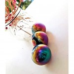 NICO SEE WONDER 1.34Inch 34mm Rainbow Magnetic Balls 3Pieces Magnets Ball Toys with Bag Hematite Magnetic Rattlesnake Egg.