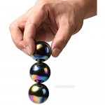 NICO SEE WONDER 1.34Inch 34mm Rainbow Magnetic Balls 3Pieces Magnets Ball Toys with Bag Hematite Magnetic Rattlesnake Egg.