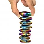 NICO SEE WONDER 1.7Inch 43mm Snake Eggs Magnets 8 Pcs Rainbow Hematite Oval Magnetic Balls Magnetic Rattlesnake Egg Magnet Fidget Toys with Bag.