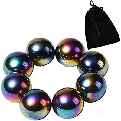 NICO SEE WONDER 1Inch 25mm Rainbow Magnetic Stones  8Pieces Magnets Fidgeting Toys with Bag  Hematite Magnetic Rattlesnake Egg.