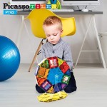 PicassoTiles PT62 Kids Toy Building Block Ferris Wheel Set LED Light Children Construction Kit Magnet Tiles