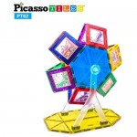 PicassoTiles PT62 Kids Toy Building Block Ferris Wheel Set LED Light Children Construction Kit Magnet Tiles