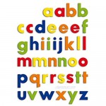 Quercetti Magnetic Lowercase Letters - 40 Piece Alphabet Magnet Set in Assorted Colors (Made in Italy)