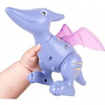QUQUMA Dinosaur Toys Magnetic Building Touch Recording Talking Cartoon Dinosaurs with Sound Light Gifts for Kids Boys Girls 3 4 5+ Year Old (Pterosaur)