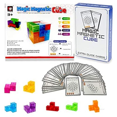Sania Store Magnetic Building Blocks – 108 Challenges – A Magnetic 3D Puzzle Set  Stress Relief Toy  Fidget Toys Set | Magnet Toys – for Intelligence Development and Stress Relief for Kids and Adults
