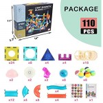SonneMond 110PCS Magnetic Tiles Building Blocks for Kids Glowing Marble Run Magnetic Construction Set STEM Toys with Colorful Lights Super Fun Gifts for Boys Girls Ages 3+
