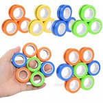 UKKUER Fidget Rings Fidget Magnets Toy - Magnetic Bracelet Ring Unzip Toy Magical Ring Props Tools Stress Relief Reducer Spin for Adults Children (9PCS)(Random Color)