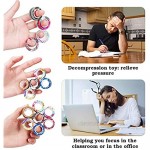 VCOSTORE Magnetic Rings Toys 3 Ring Fidget Spinners Magnet Finger Game Stress Relief Decompression Magic Ring Game Props Tools for Adults ADHD Anxiety (Wood Grain)