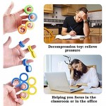 VCOSTORE Magnetic Rings Toys 3 Ring Fidget Spinners Magnet Finger Game Stress Relief Decompression Magic Ring Game Props Tools for Adults ADHD Anxiety (Yellow)