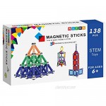 WITKA 138 Pieces Magnetic Building Sticks Blocks Toy Brain Training STEM Toys Intelligence Learning Games Set Gift for Kids and Adults