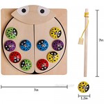 Wooden magnetic fishing and insect catching game toy suitable for children's shape and color cognitive classification memory exercise toy 3 4 5 years old girl boy child birthday learning education