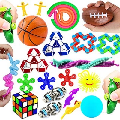 27 Pack Sensory Toys Set  Fidget Toys Pack Stress Relief Hand Toys for Adults Kids ADHD ADD Anxiety Autism - Perfect for Birthday Pinata Fillers  Classroom Treasure Box Prizes and Carnival Games