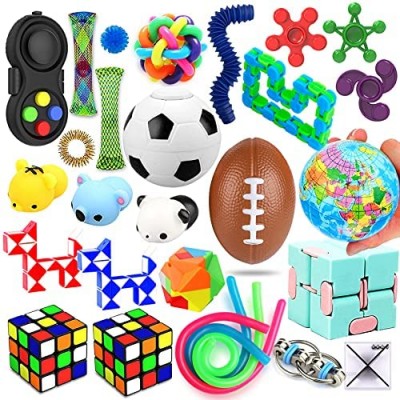 28 Pack Sensory Toys Set  Relieves Stress and Anxiety Fidget Toy for Children Adults  Special Toys Assortment for Birthday Party Favors  Classroom Rewards Prizes  Carnival  Piñata Goodie Bag Fillers