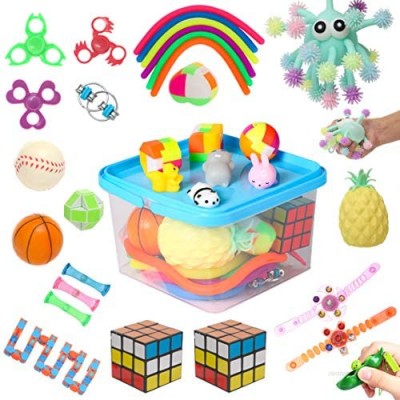 32 Pack Sensory Fidget Toys Set  Fidget Toys for Adults Anxiety Stress Relief Toys for Kids Autism ADHD Perfect for Stocking Stuffers  Pinata Goodie Filler  Parties  Class Room Prizes and Carnival