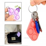 3Pcs Mini Simple Dimple Fidget Toy Anxiety Stress Reliever Hand Toys Push Pop Bubble Fidget Sensory Toys Keychain Decompression Toys for Kids Adult