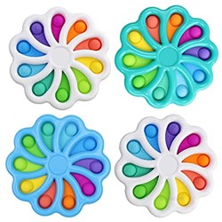 4 Pack Mini Portable Dimple Digit  Perfect for Traveling  Ultimate Value Flower dimple Fidget Toys  Durable ABS Plastic and Silicone  Flower Fidget  Dimple Fidget Toy  Assorted Colors