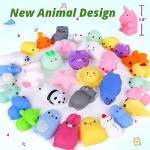 60PCS Mochi Squishy Toys FLY2SKY Party Favors for Kids Mini Squishy Animal Squishies Toys Squeeze Kawaii Squishy Stress Relief Toys Easter Bunny Cat Unicorn Squishy gifts for Boys & Girls Random