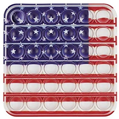 American Flag Bubble Fidget Sensory Toy Autism Special Need Stress Reliever Toy Squeeze Sensory Toy Anti-Anxiety Toy Gifts for Kids and Adult