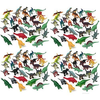 Boley 150 Pack Miniature Dinosaur Toy Set - Colorful Mini Plastic Dinosaur Figure Variety Pack - Perfect for Party Packs  Party Favors  Cake Toppers  and Stocking Stuffers!