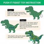 DODENSHA Push Pop Bubble Sensory Fidget Toys Push it Fidget Toys Special Needs Stress Reliever Anxiety Relief Squeeze Sensory Toy for Kids Adults (Green/Dinosaur)