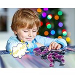 HENXING 4Pcs Tie Dye Silicone Fidget Toy 7.9 Inch Dinosaur Push Fidget Pop Bubbles Sensory Toy Press Bubbles Toys for Kids Autism and Relieve Stress for Adults
