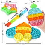 KLOMIER Pop Bubble Fidget Sensory Toy Silicone Stress Reliever Toy Sets 4 Pack Anti-Anxiety Squeeze Toys for Kids and Adults(Wristband+Fidget Spinner+Bee Puzzles+Pineapple)