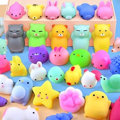 Mochi Squishy Toys 20 Pcs Mini Squishy Animal Squishies Party Favors for Kids Kawaii Squishy Squeeze Toy Cat Unicorn Squishy Stress Relief Toys for Adults Birthday Favors for Kids Pinata Filler Random