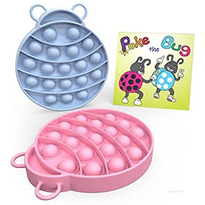 Poke the Bug  Cute Ladybug Bubble Popper Sensory Fidget Toys | Blue & Pink Sensory Toy 2PC Bundle Pack| Poke  Squeeze  Smash with Adults  Parents  kids  Grandkids  Family to Relieve Anxiety and Stress