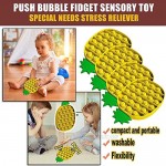 Pop Fidget Sensory Fidget Toy Silicone Stress Reliever Autism Special Needs Toys Push Bubble Popping It Silicone Game Toy Anti-Anxiety Bubble Sensory Toys for The Old and Young (Pineapple)