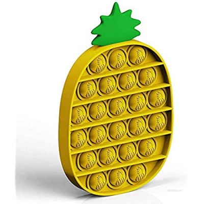 Pop Fidget Sensory Fidget Toy  Silicone Stress Reliever Autism Special Needs Toys Push Bubble Popping It Silicone Game Toy Anti-Anxiety Bubble Sensory Toys for The Old and Young (Pineapple)